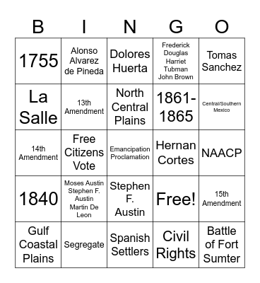 MX-AM Studies Final Review Bingo Card