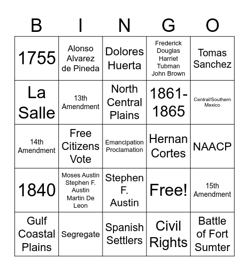 MX-AM Studies Final Review Bingo Card
