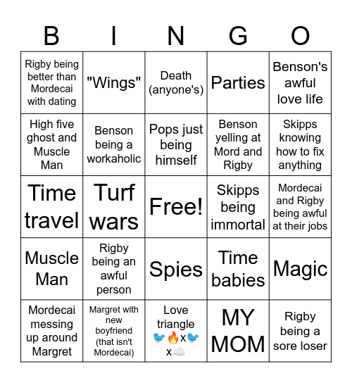 Regular Show (books) bingo Card