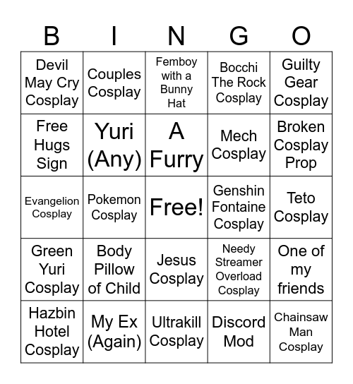Comic Con 2025 Bingo Card