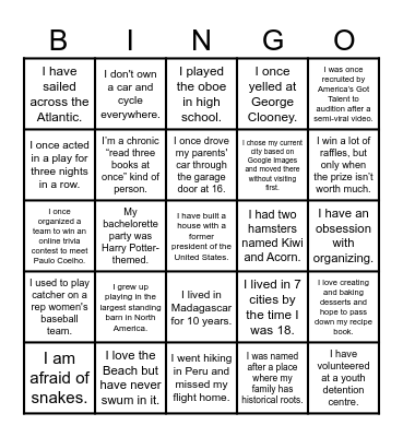 Staff Bingo Card