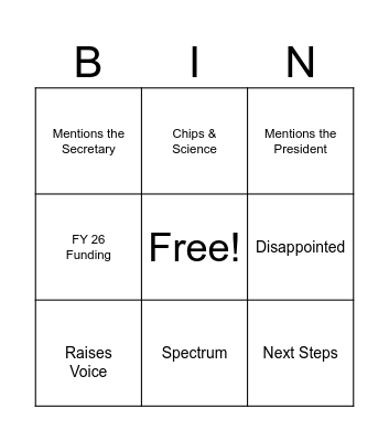 Tech Hub Bingo Card