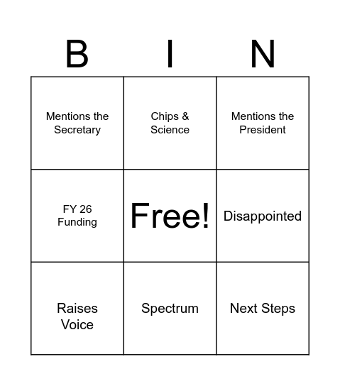 Tech Hub Bingo Card