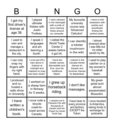 Staff Bingo Card