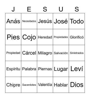 Hechos 4 Bingo Card