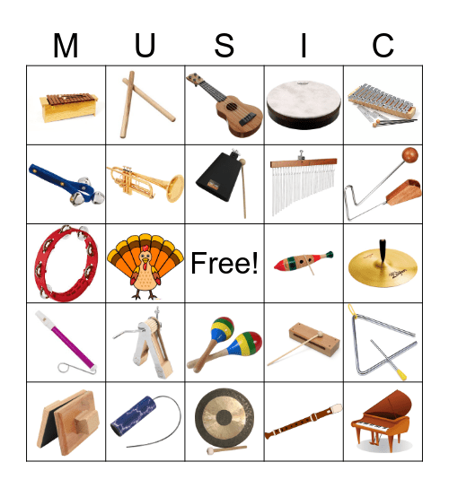 INSTRUMENT BINGO! Bingo Card
