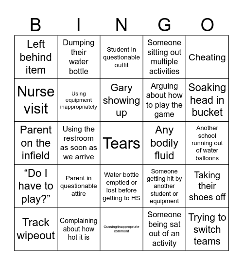 3-5 Bingo Card
