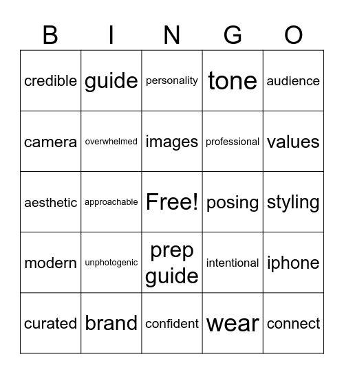 Solving Your Visual Branding Challenges Bingo Card