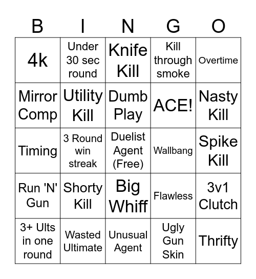 CyberShowdown Bingo Card