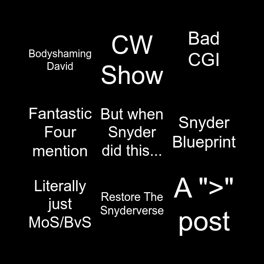 Snyder Bot Bingo Card