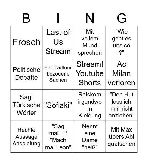 Eddy Bingo Card