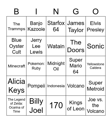 LAVA Bingo Card