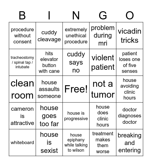 House Bingo Card
