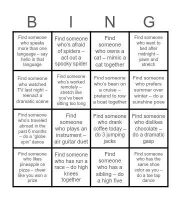 Moving Bingo Card
