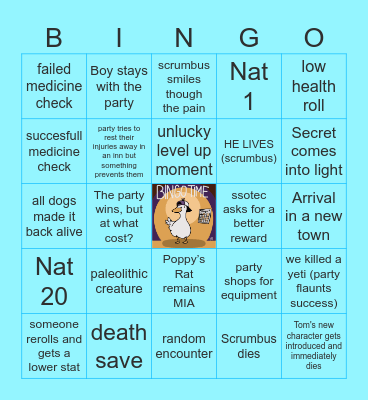 Icewind Dale RotF (Ep. 7) | Life or Death Bingo Card