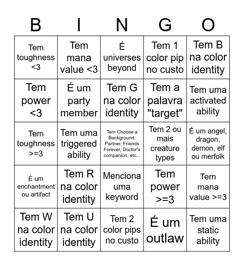Commander Bingo (Partners are allowed) Bingo Card