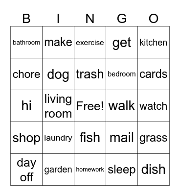 Ventures Basic Units 9 & 10 Bingo Card