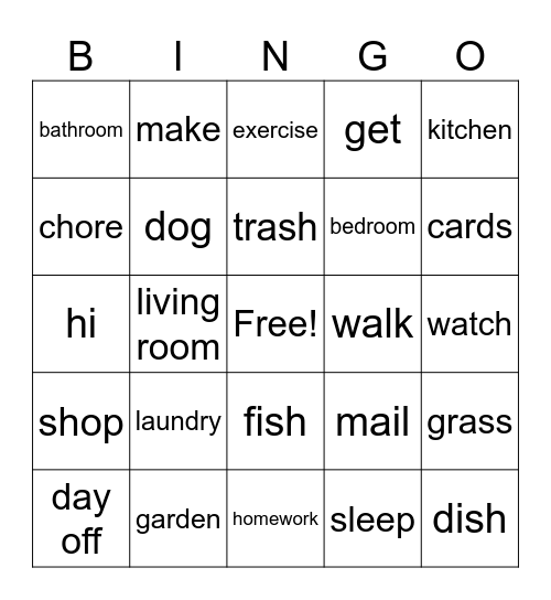 Ventures Basic Units 9 & 10 Bingo Card