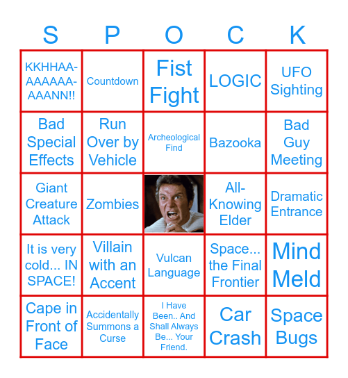STAR TREK II: the WRATH of KHAN Bingo Card