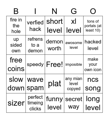 recant tab Bingo Card