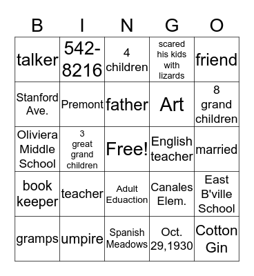 Tomas is 86!! Bingo Card