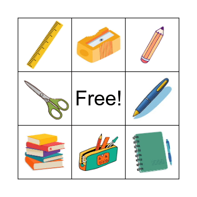 SCHOOL OBJECTS Bingo Card