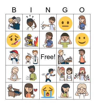 Feelings/ Emotions Bingo Card