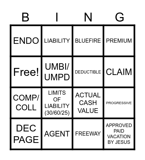 Yelis Bingo Card
