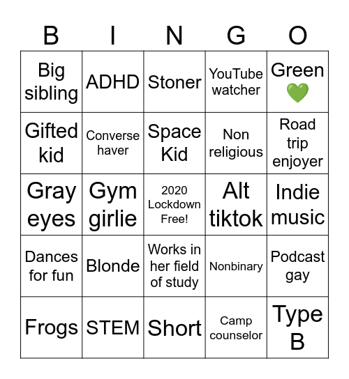 Pip Meyers Bingo Card