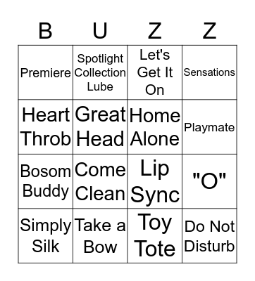 Pure Romance Bingo Card
