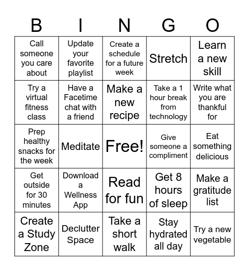 Mindfulness May Bingo Card