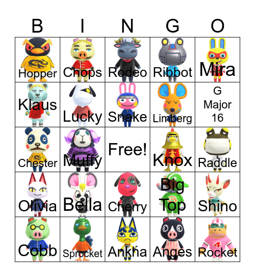 Halloween Villager Hunt! Bingo Card