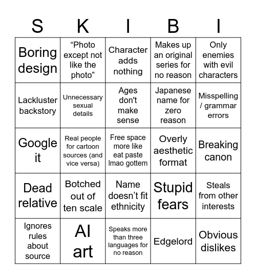 OC Book Bingo 533932: Electric Boogaloo Bingo Card