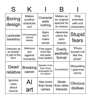 OC Book Bingo 533932: Electric Boogaloo Bingo Card