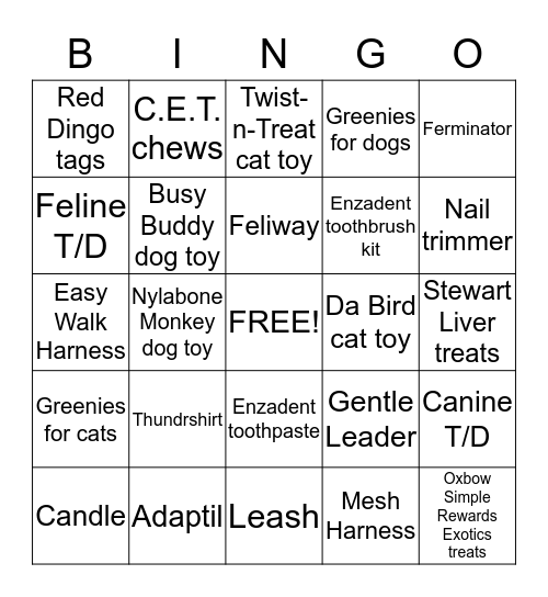 Animal Hospital of Oshkosh Bingo Card