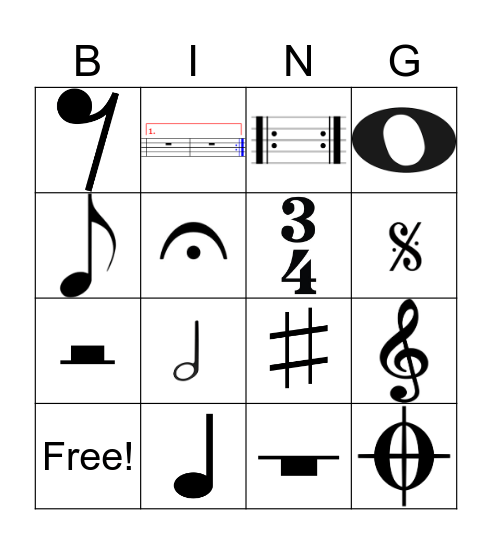 Music Bingo Card