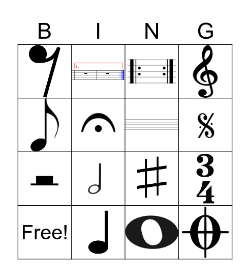 Music Bingo Card