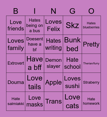 𝓜𝓸𝓸𝓷𝓼 Bingo Card