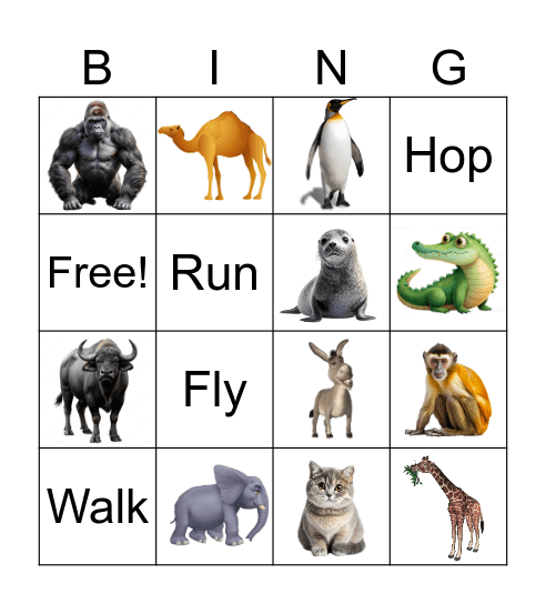 From Head To Toe Bingo Card