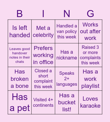 Team meeting bingo Card