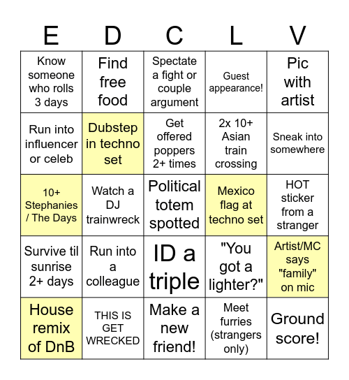 EDCLV 2025 Bingo Card