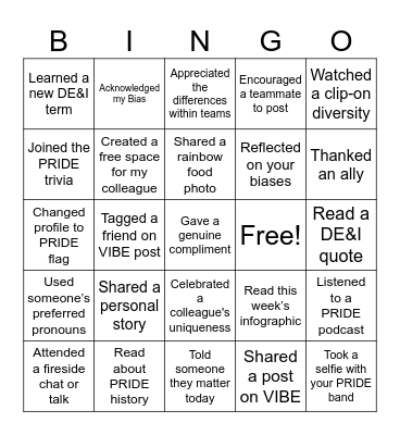 Inclusion in Action Bingo Card