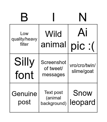 Ambers explore page bingo Card