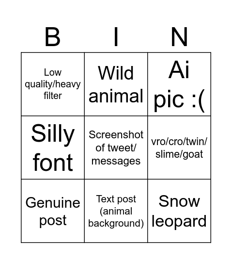 Ambers explore page bingo Card