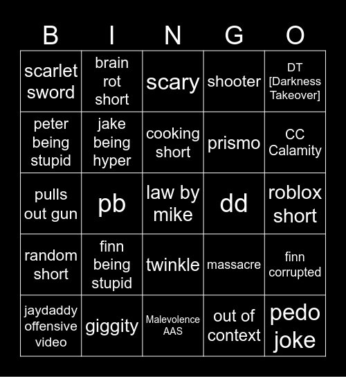 The Universe Bingo Card