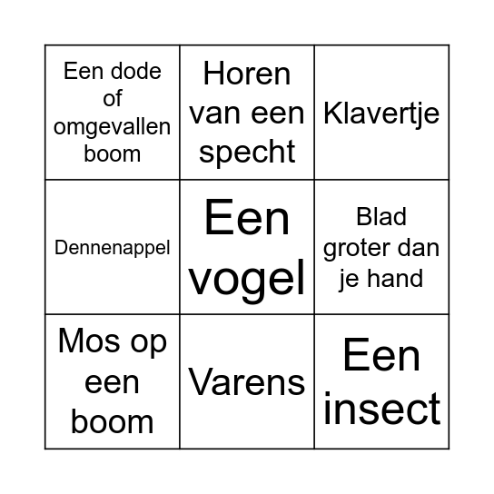 Bos bingo Card