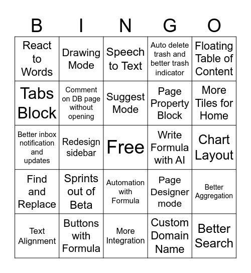 Notion Bingo Card