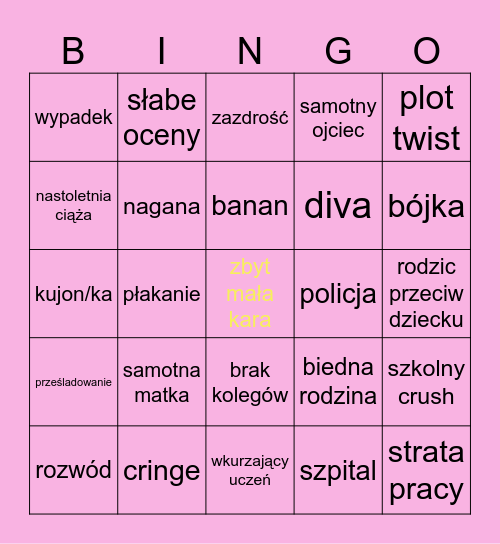 Szkoła TVN Bingo Card