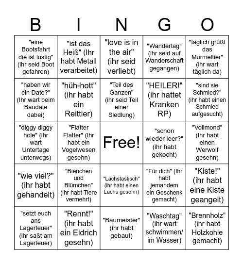 testserver Bingo Card