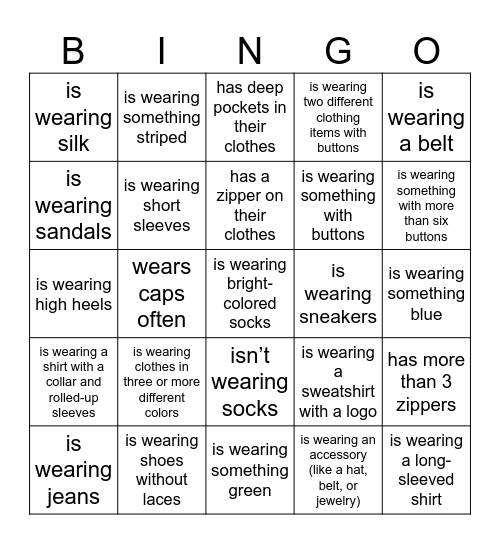 Find someone who... Bingo Card